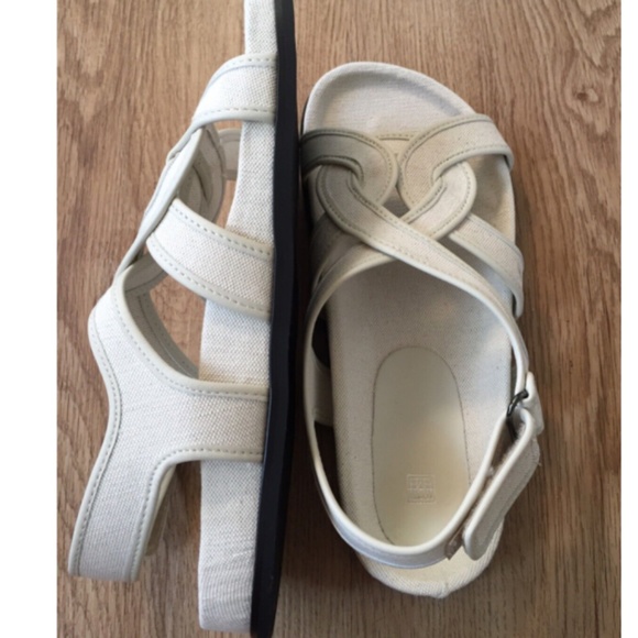 100% Authentic!! Org.$480 New with Box TOTÊME The Chunky Cotton Sandals Beige 40 - Picture 7 of 13